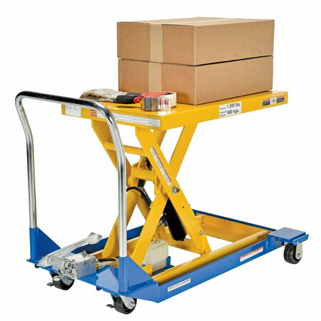 Vestil Foot Pump Scissor Cart, 1500 lb. Cap, 36"W, 24"L CART-23-15-M